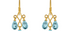 Fine Gold Drop Earrings With Blue Topaz