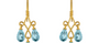 Fine Gold Drop Earrings With Blue Topaz