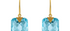 Fine Gold Blue Topaz Checker Cut Earrings