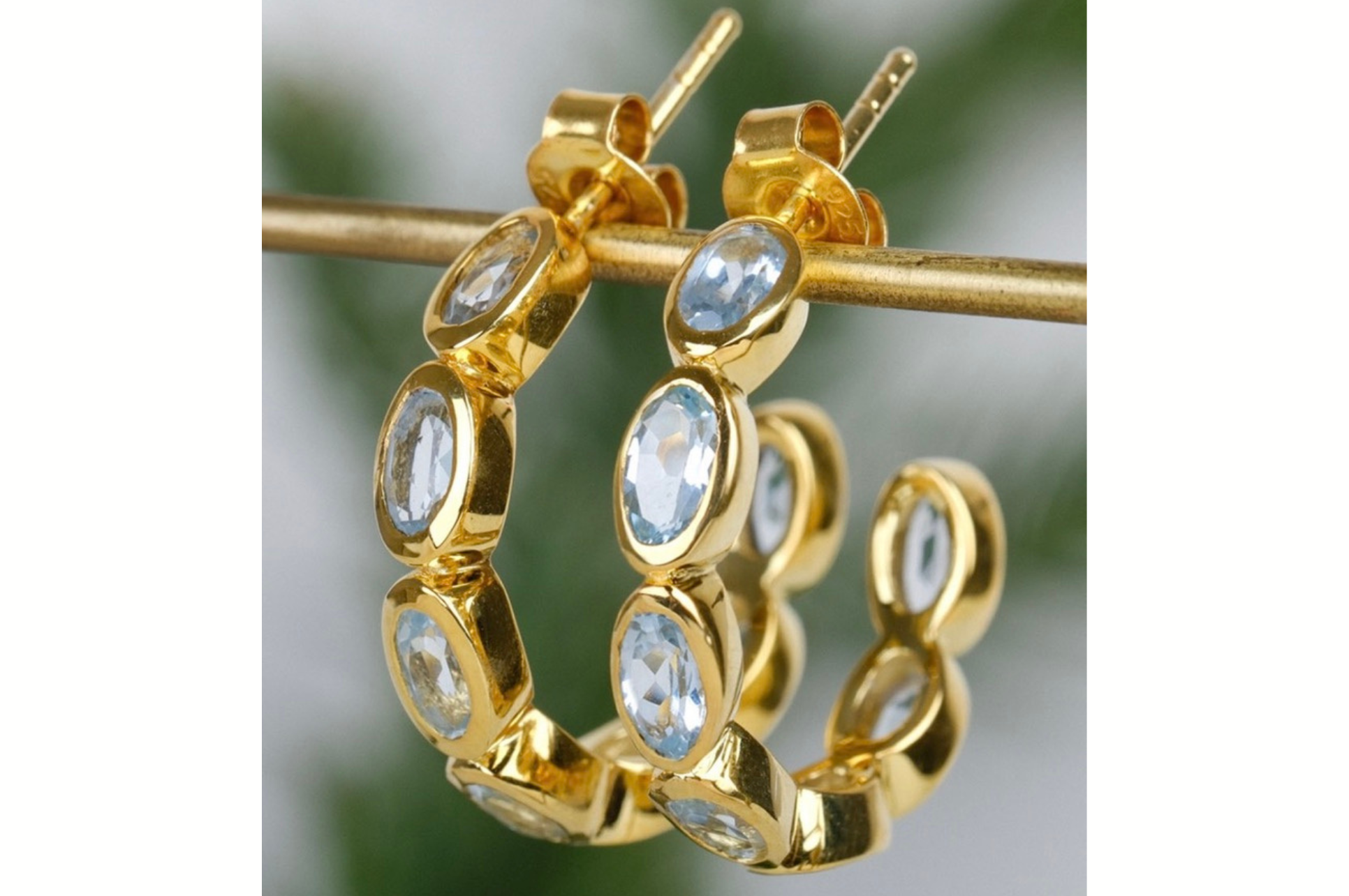 Mykonos Blue Topaz Hoop Earrings