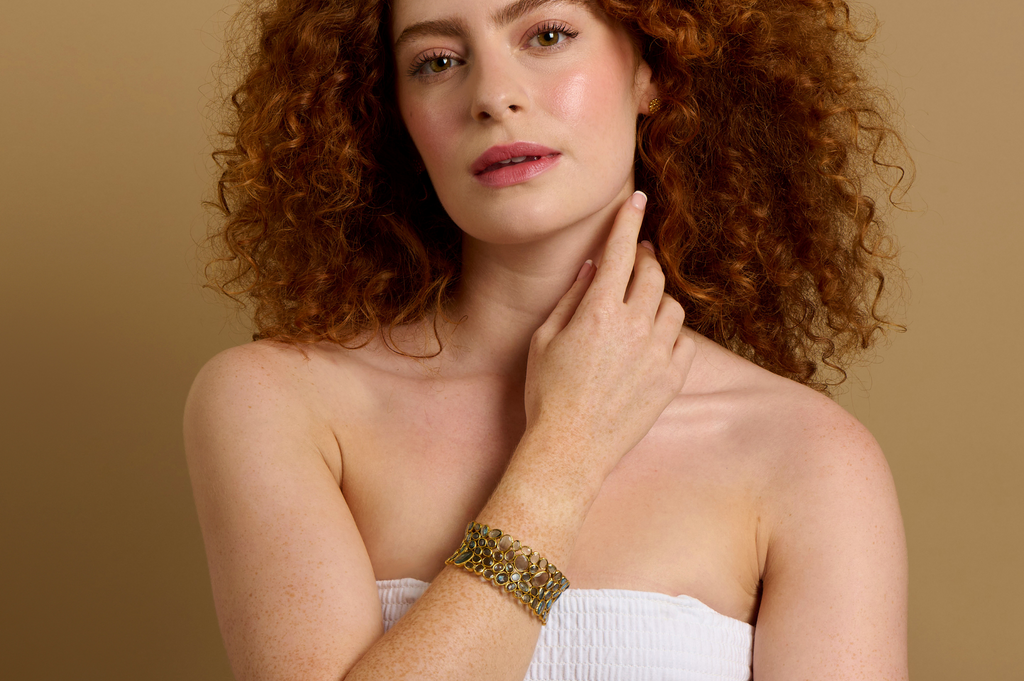 Aphrodite Blue Topaz Cuff Bracelet