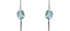 Blue Topaz Gem Set Silver Hoops