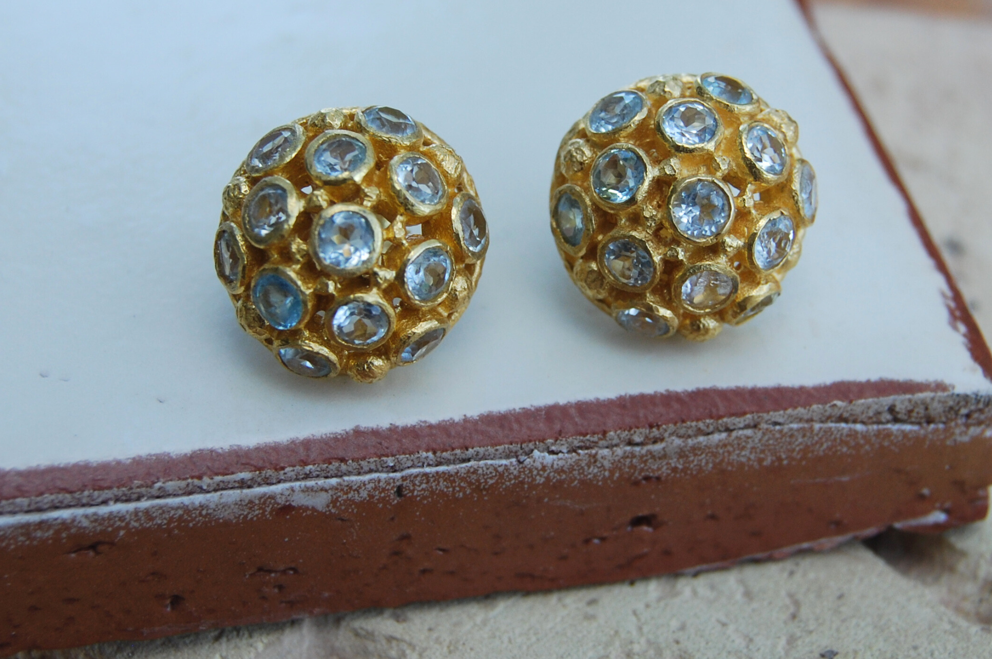 Cupola Blue Topaz Stud Earrings