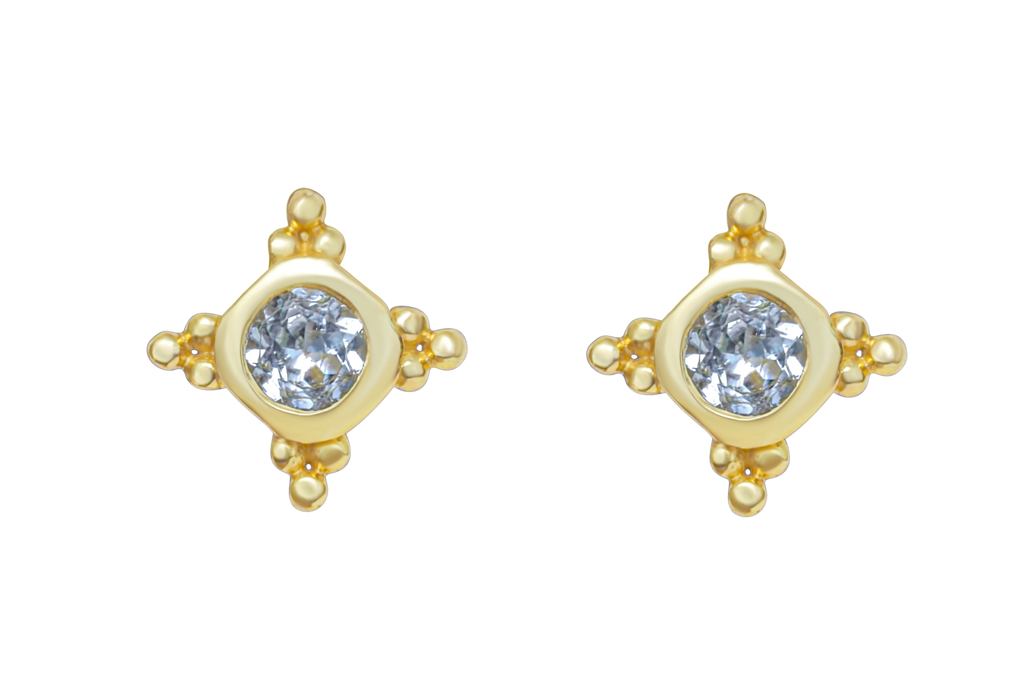 Starburst Blue Topaz Stud Earrings