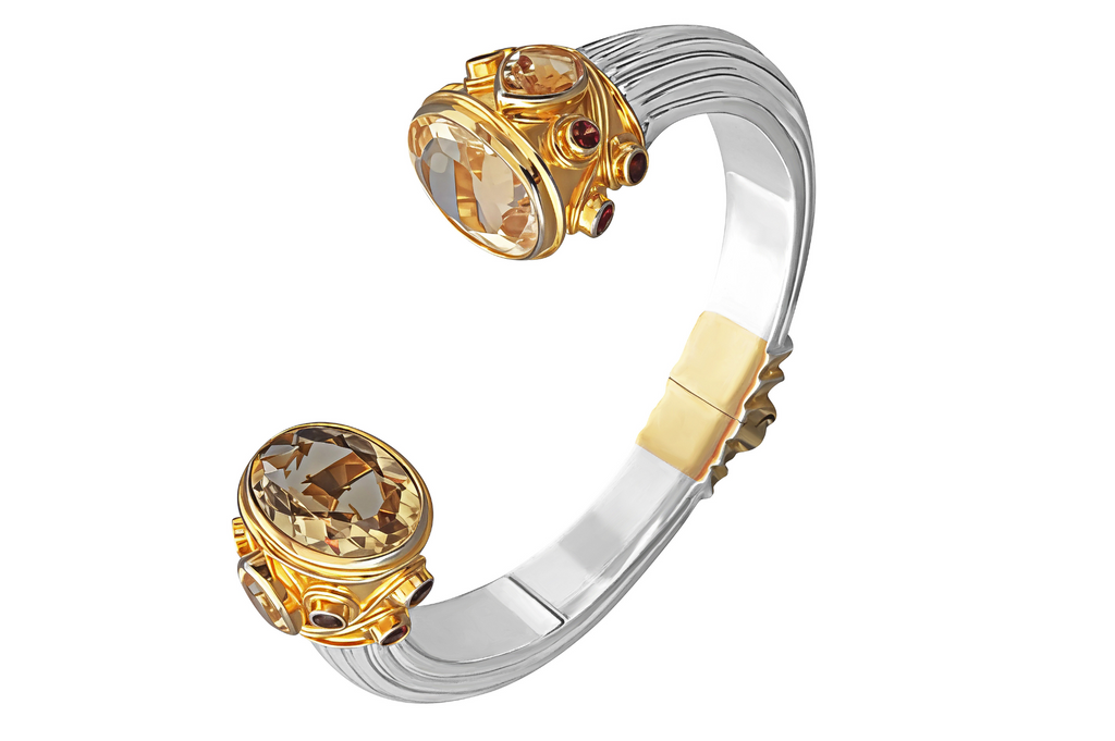 Bombay Citrine & Garnet Cuff Bracelet