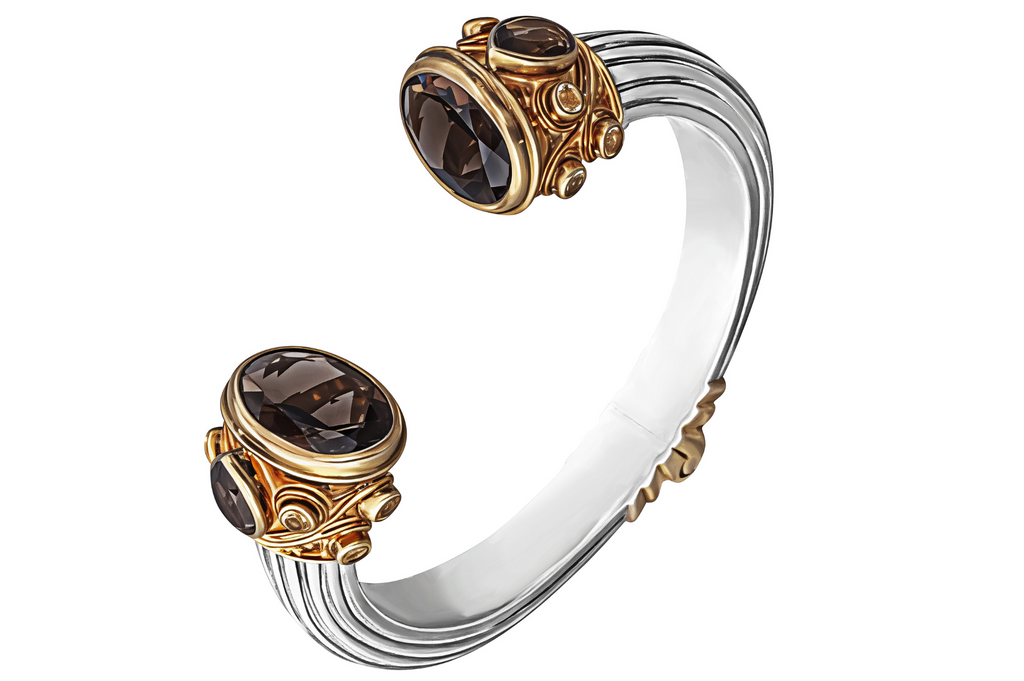 Bombay Smoky Quartz & Citrine Cuff Bracelet