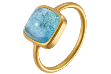 Bonbon Blue Tourmaline Cabochon Ring