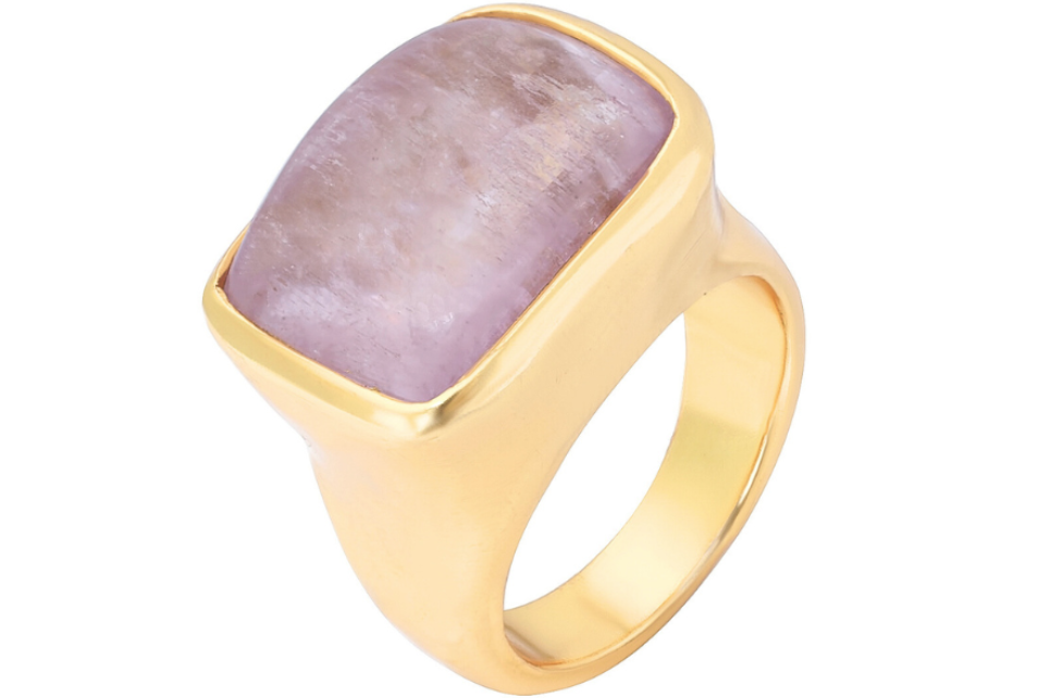 Kunzite Cabochon Gemstone Ring