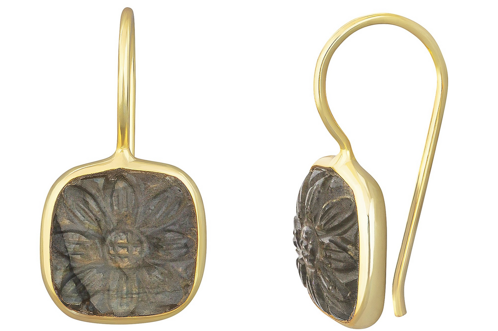 Carmela Carved Labradorite Drop Earrings