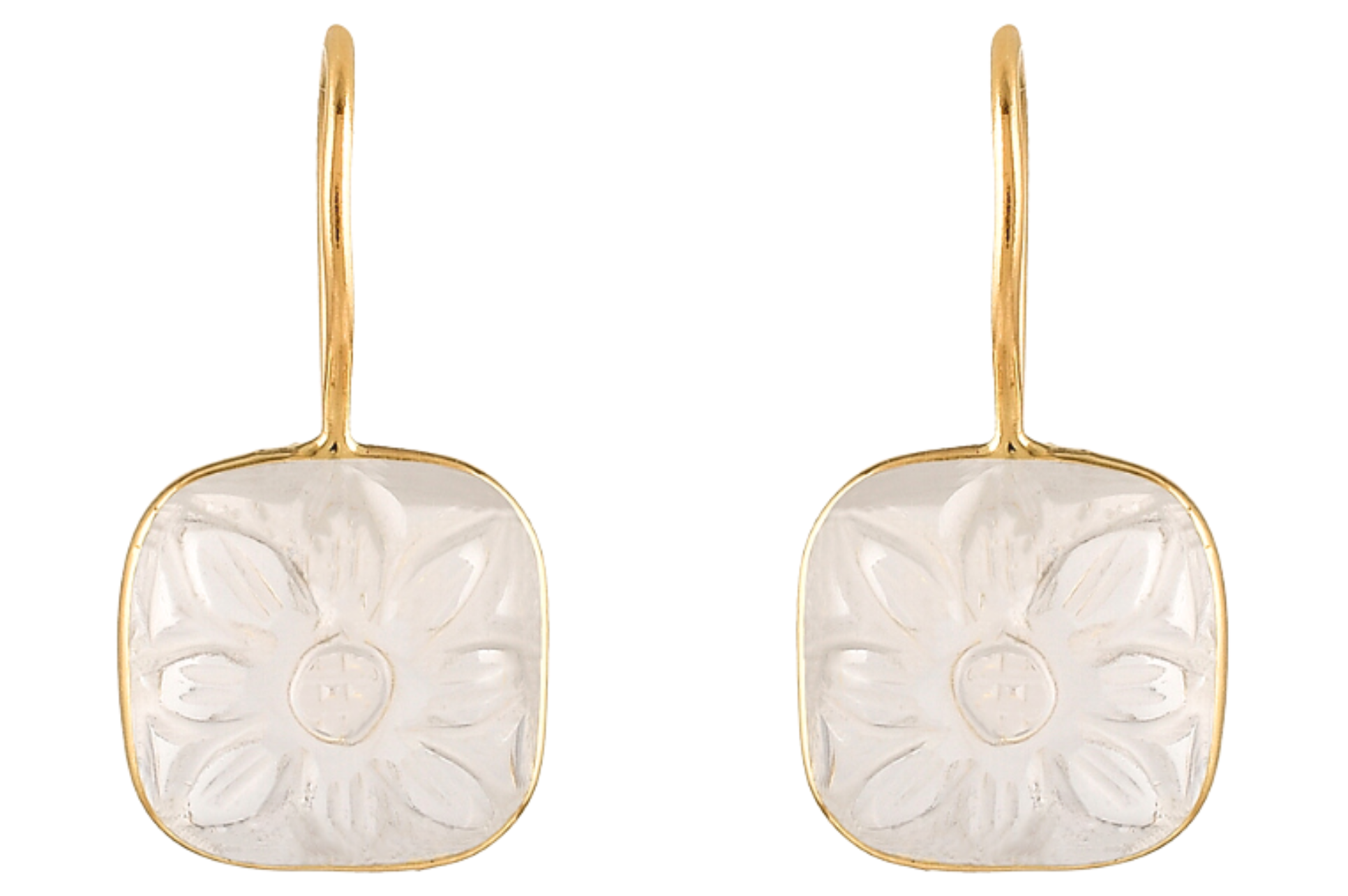 Carmela Carved Rock Crystal Drop Earrings