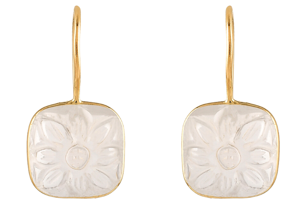 Carmela Carved Rock Crystal Drop Earrings