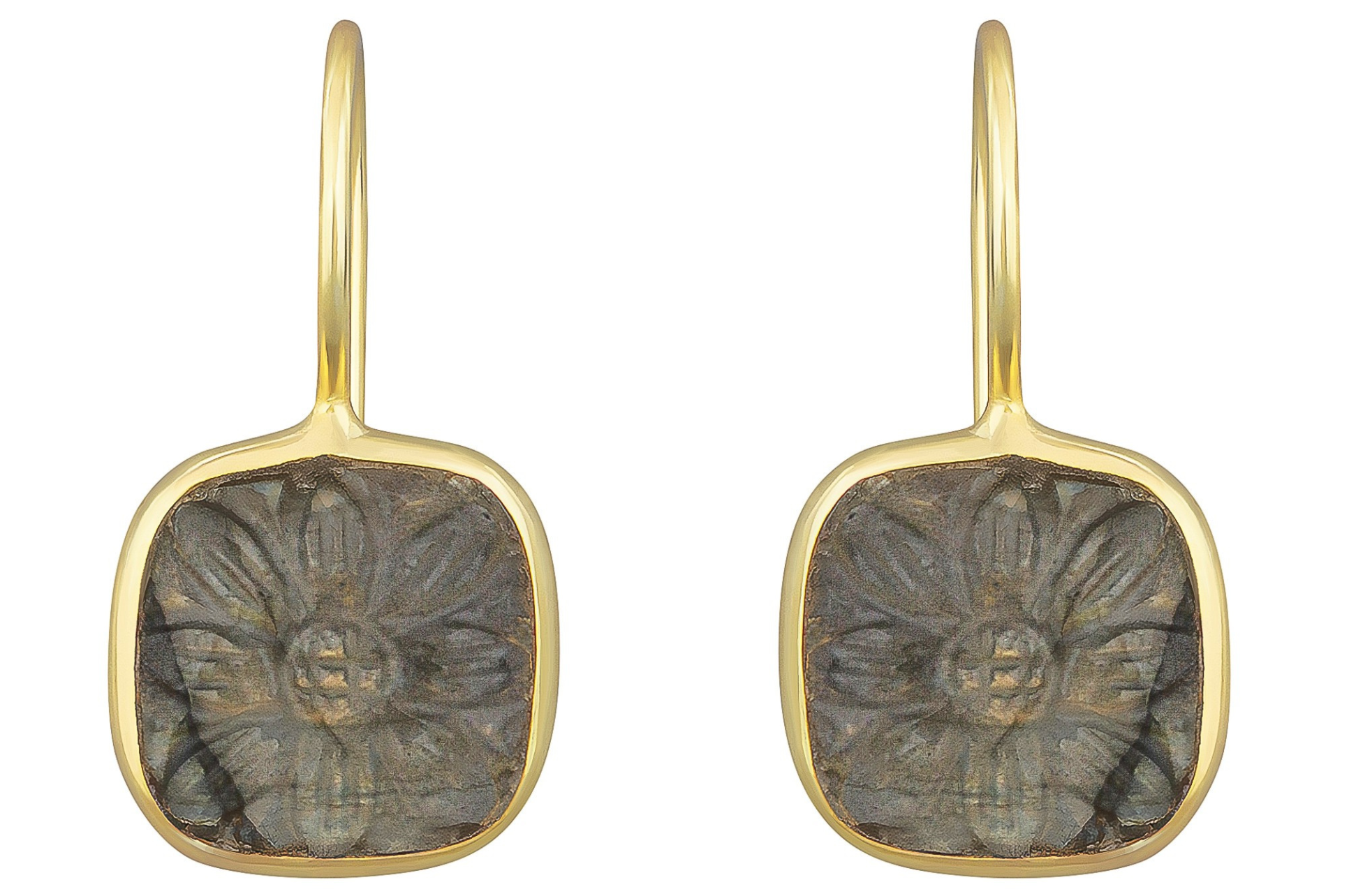 Carmela Carved Labradorite Drop Earrings