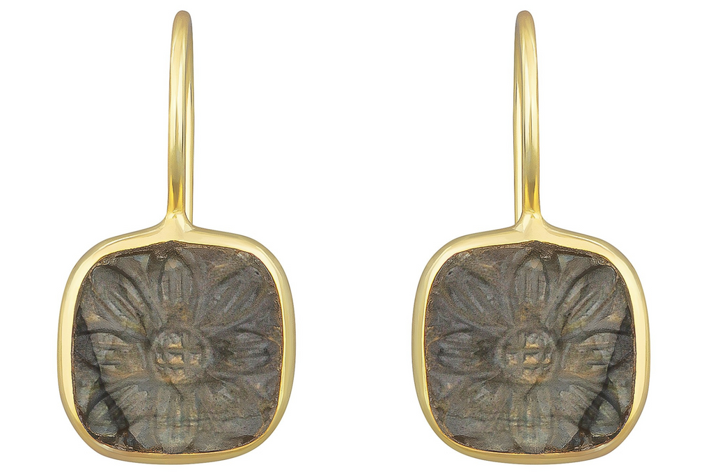 Carmela Carved Labradorite Drop Earrings