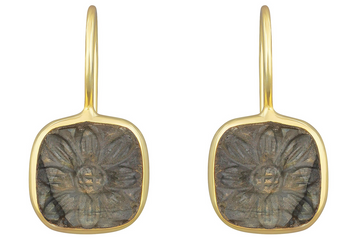 Carmela Carved Labradorite Drop Earrings