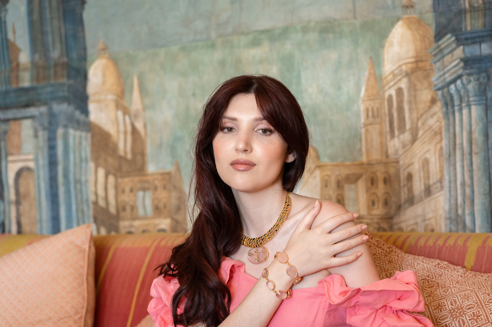 Carmen Tourmaline & Rose Quartz Jadau Necklace