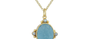Hyderabad Carved Aquamarine & Pearl Pendant Necklace