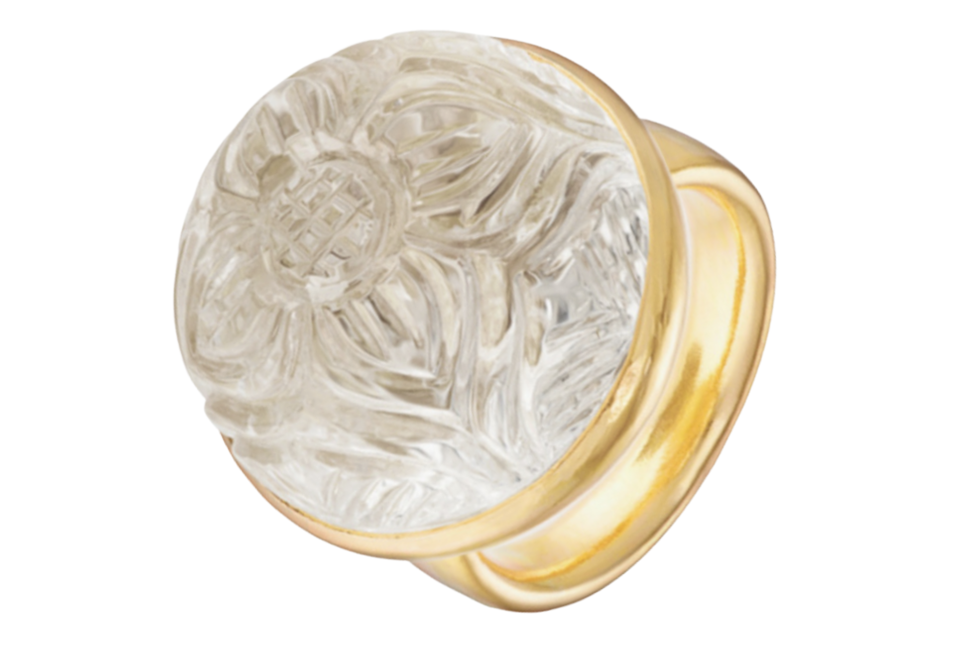 Carved Rock Crystal Ring