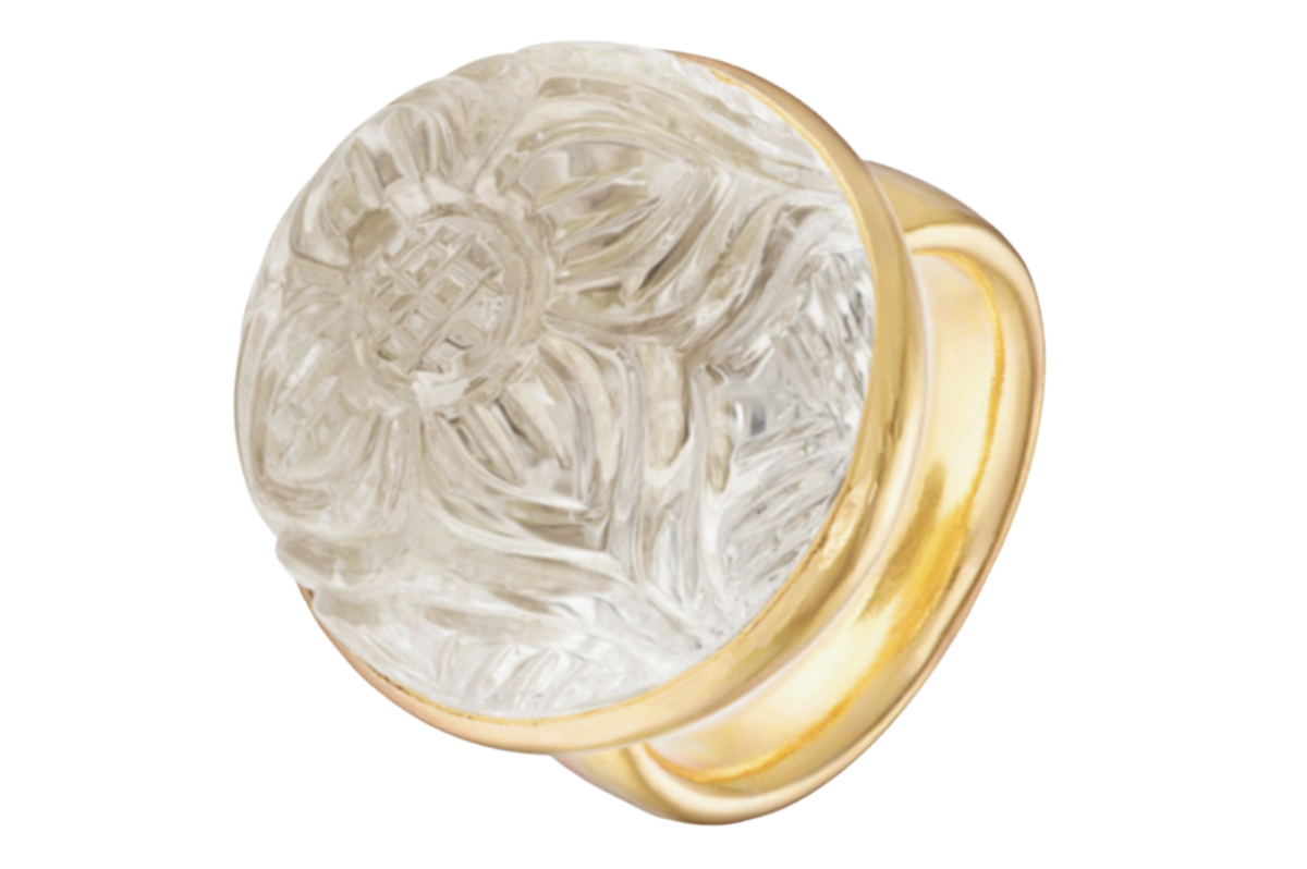Carved Rock Crystal Ring