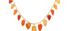 Carved Fire Opal Gemstone Leaf Charm Necklace