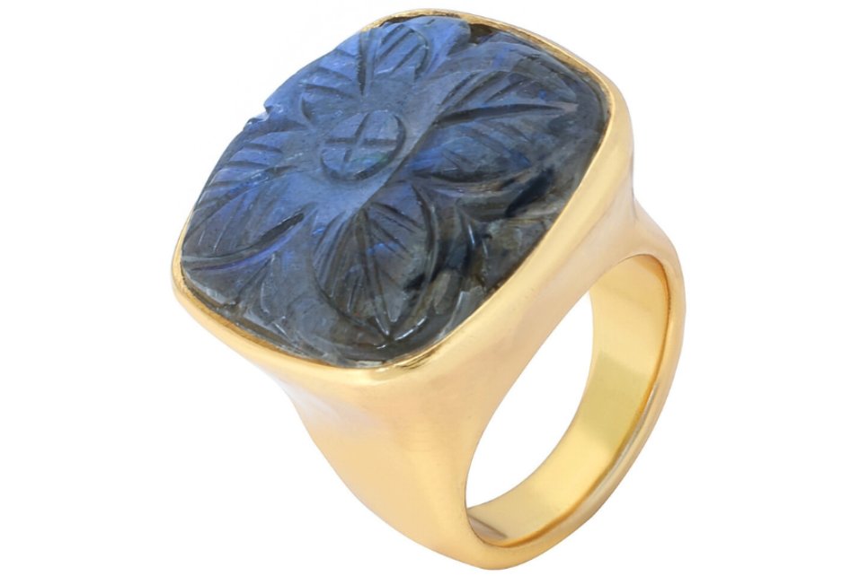 Carved Labradorite Ring