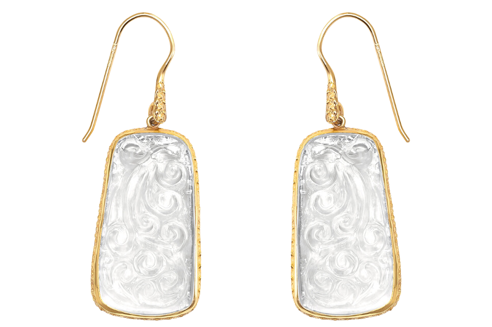 Carved Rock Crystal Earrings