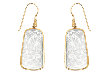 Carved Rock Crystal Earrings