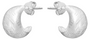 Cashew Silver Textured Hoops