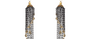 Oxidised Chain Earrings With Citrine Briolette Drops