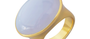 Oval Blue Chalcedony Gemstone Ring
