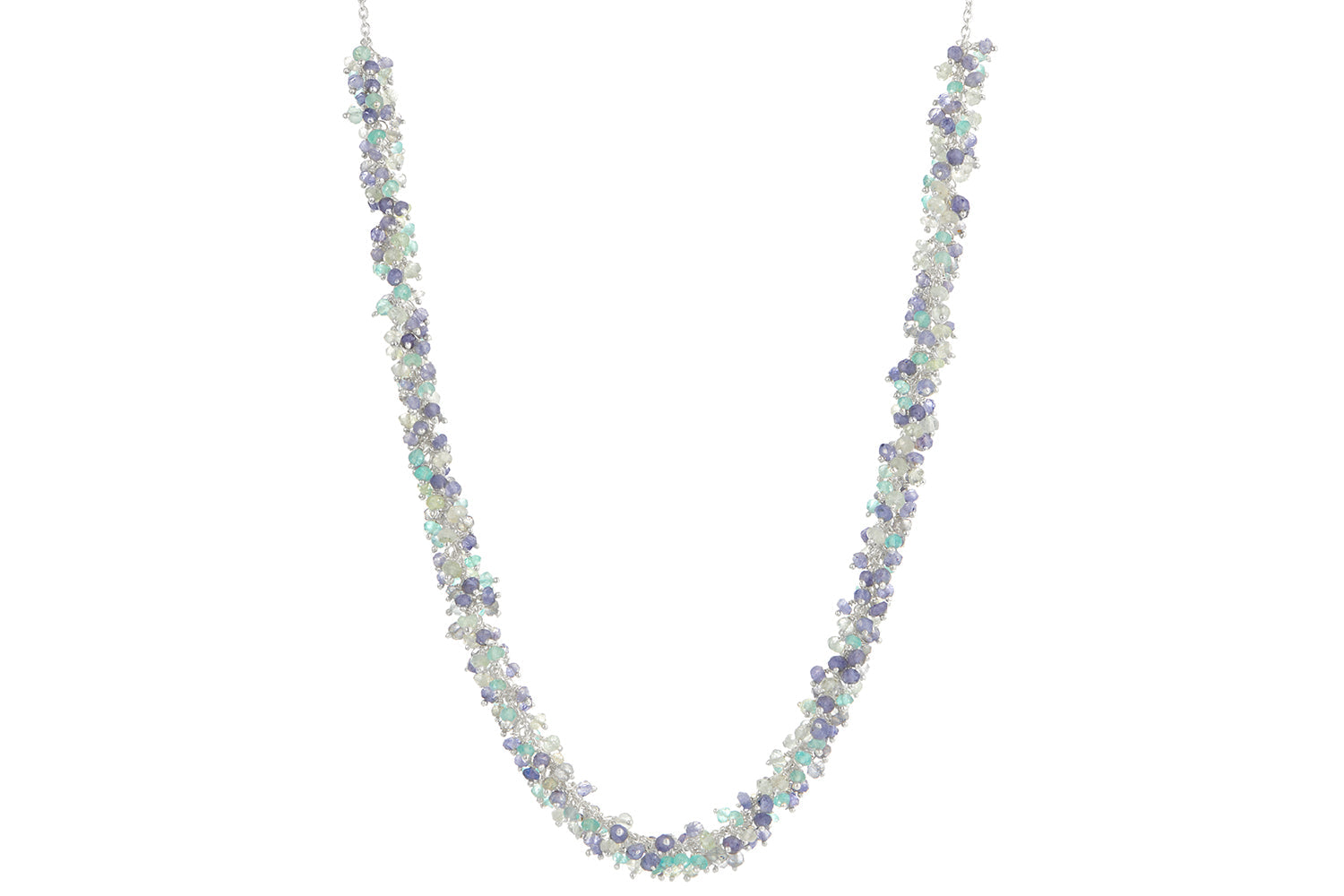 Charlotte Aquamarine, Iolite & Apatite Silver Necklace