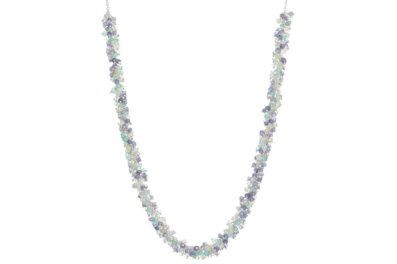 Charlotte Aquamarine, Iolite & Apatite Silver Necklace