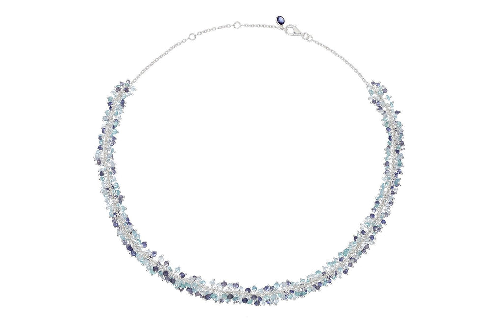 Charlotte Aquamarine, Iolite & Apatite Silver Necklace