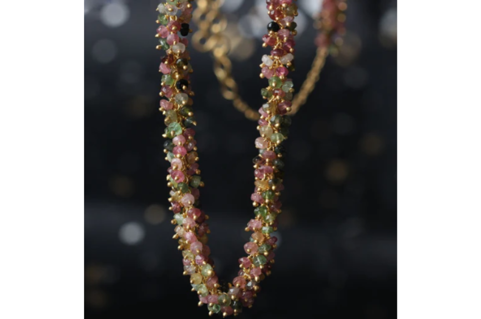 Charlotte Tourmaline & Aquamarine Bead Necklace