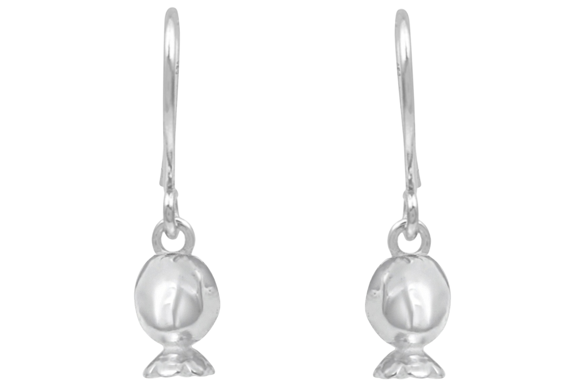 Pomegranate Charm Silver Drop Earrings