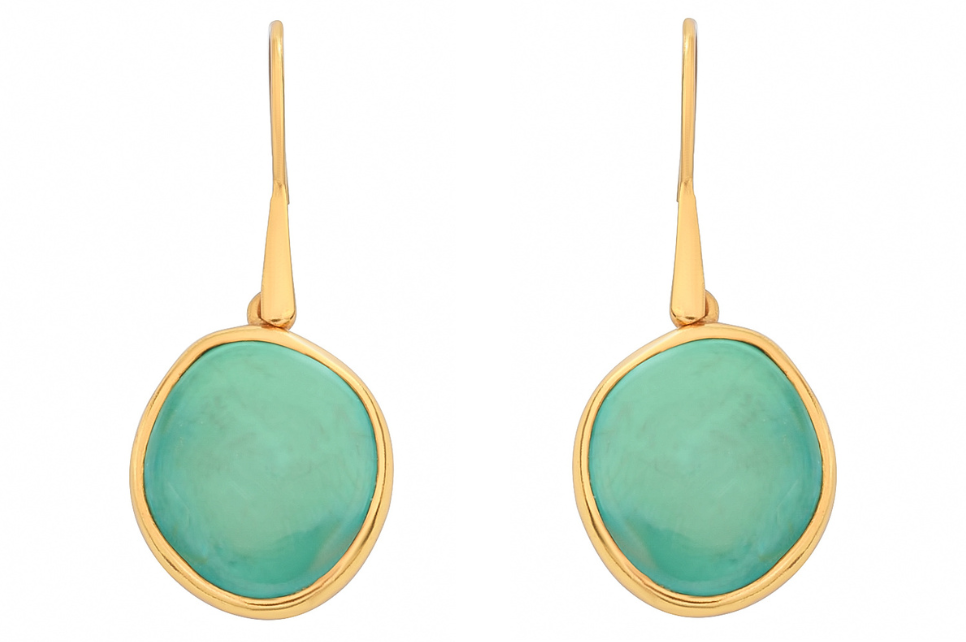 Chrysoprase Pebble Single Drop Earrings