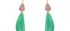Chrysoprase And Carved Pink Tourmaline Earrings
