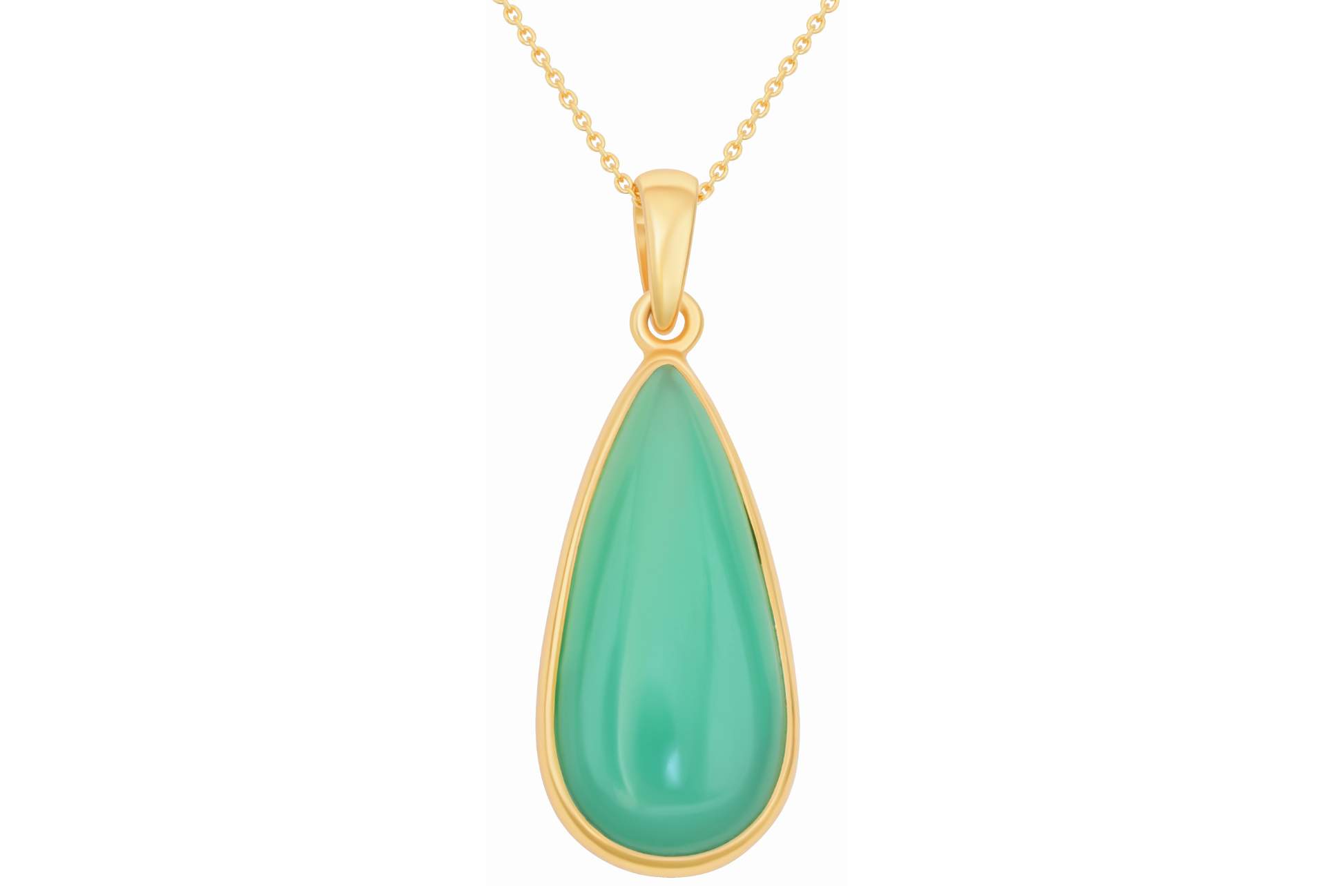 Chrysoprase Pebble Pendant Necklace
