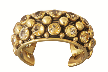 Citrine Oval Gemstone Cuff Bracelet
