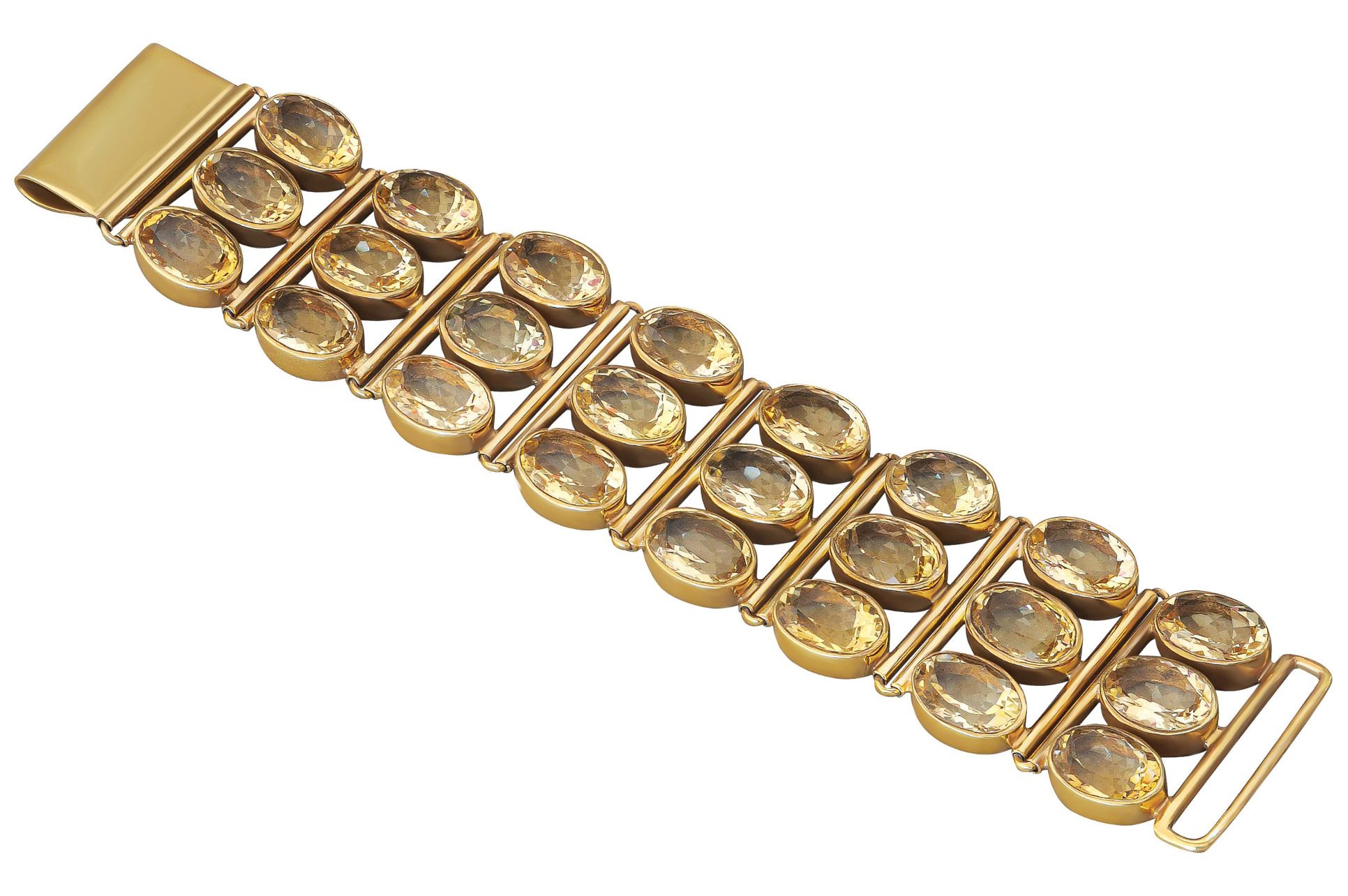 Citrine Multi Set Oval Gemstone Bracelet