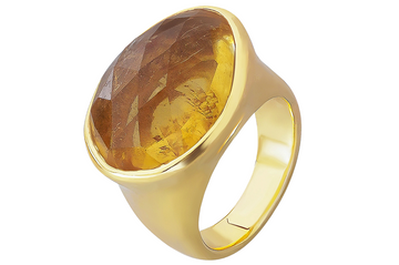 Oval Citrine Gemstone Ring