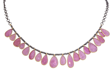 Clara Ruby & Oxidised Silver Pendant Necklace