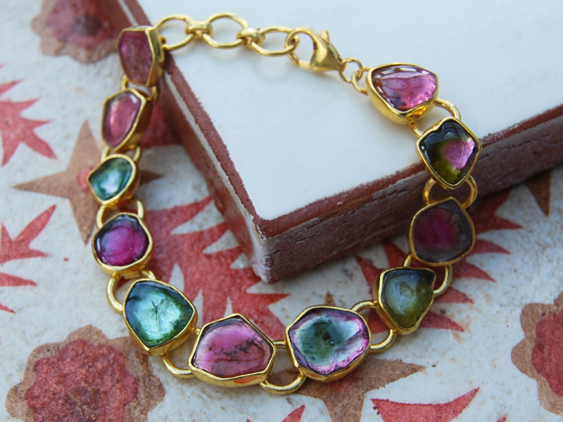 Colour Zone Tourmaline Link Bracelet