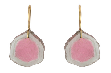 Copacabana Fine Gold & Watermelon Tourmaline Earrings