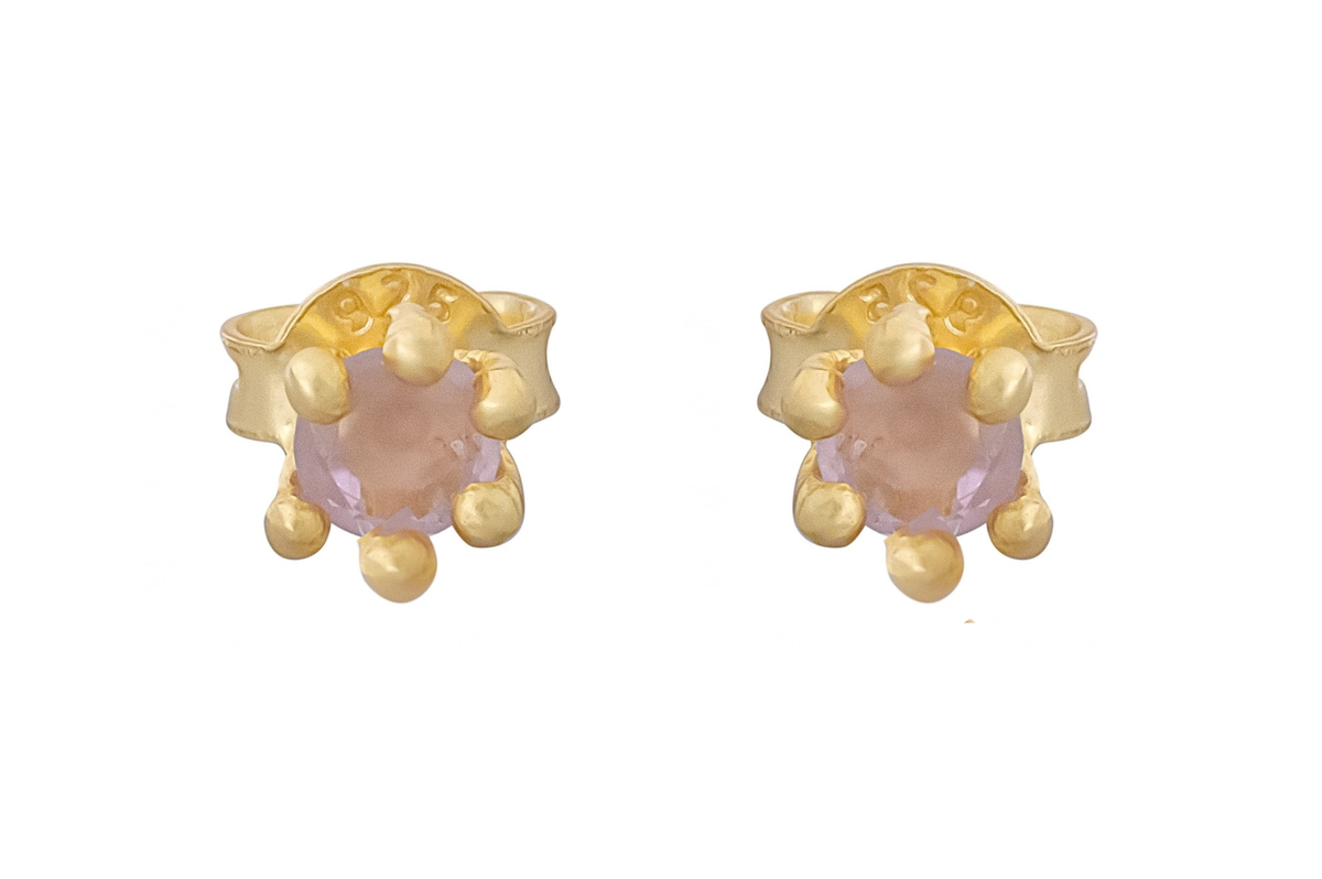 Cosmic Amethyst Stud Earrings