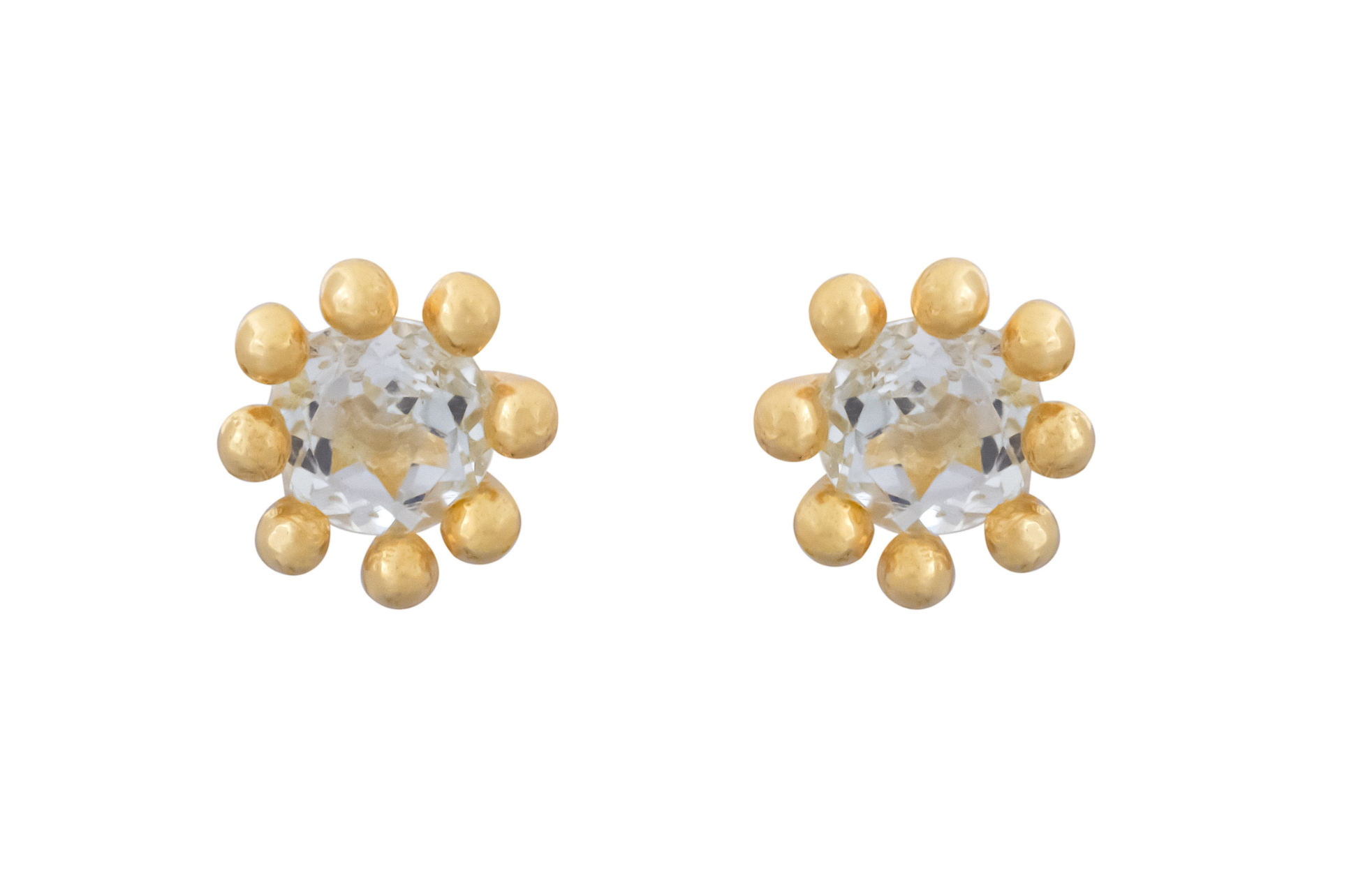Cosmic Blue Topaz Stud Earrings