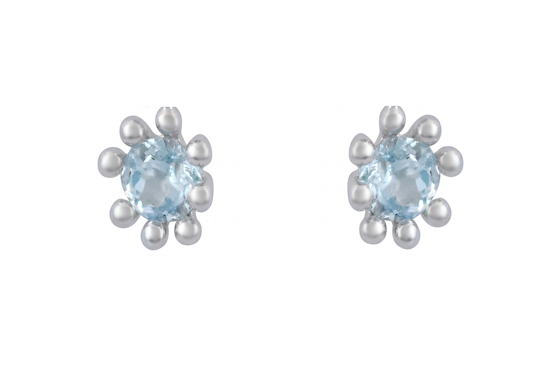 Cosmic Blue Topaz Silver Stud Earrings