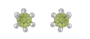 Cosmic Peridot Silver Stud Earrings