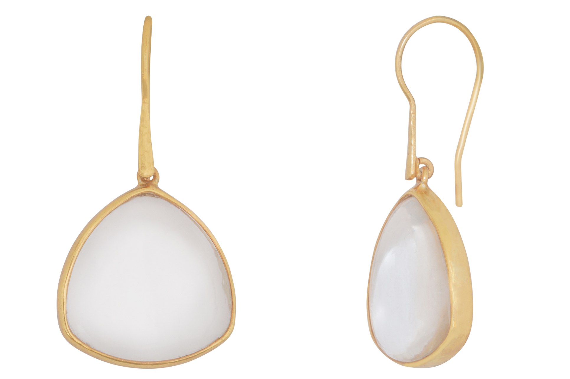Pebble Cabochon Rock Crystal Earrings