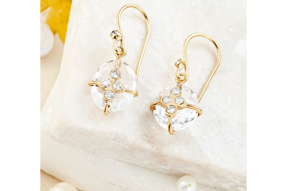 Parcel Rock Crystal Gemstone Earrings