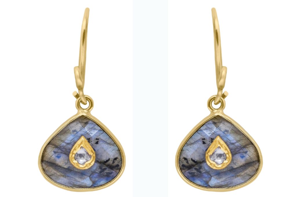 Jadau Labradorite & Diamond Earrings